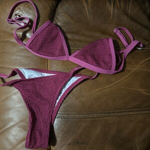 Women's Textured Bikini Set - Pink